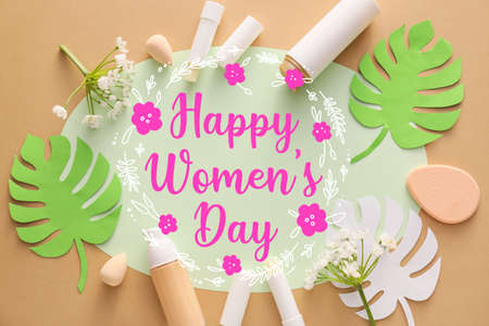 Beautiful greeting card for International Women's Dayの写真素材