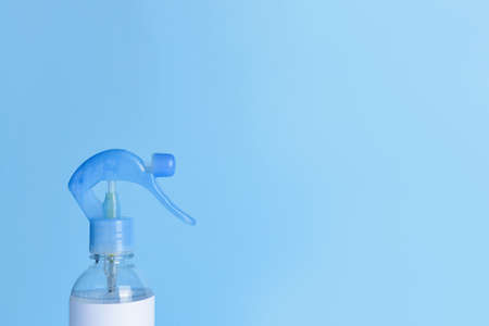 Bottle of air freshener on color backgroundの写真素材