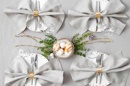 Beautiful table setting for Easter celebration
