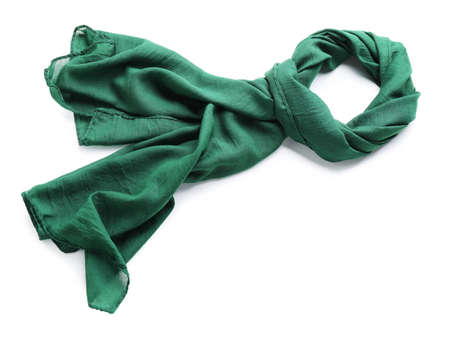 Beautiful scarf on white backgroundの写真素材