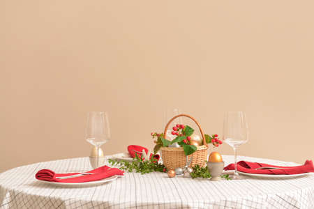Beautiful table setting for Easter celebration