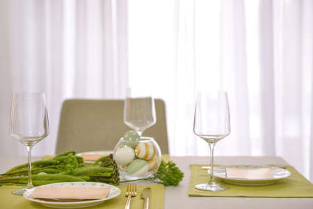Beautiful table setting for Easter celebration