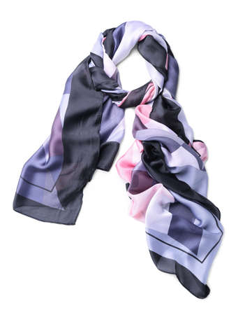 Beautiful scarf on white background