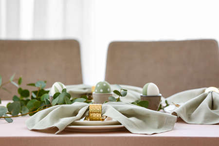 Beautiful table setting for Easter celebration