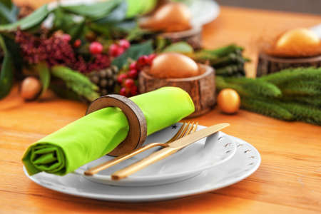 Beautiful table setting for Easter celebration