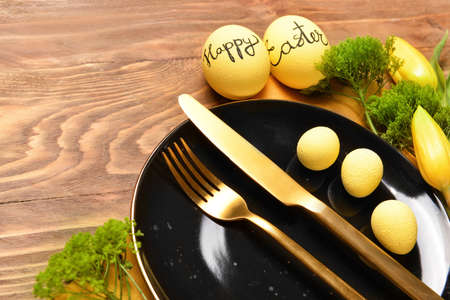 Beautiful table setting for Easter celebration
