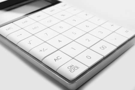 Modern calculator on white background, closeupの写真素材
