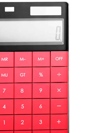 Modern calculator on white backgroundの写真素材