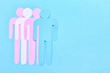 Human figures on color background. Concept of transgenderの写真素材