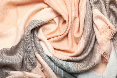 Beautiful scarf as background, closeupの写真素材