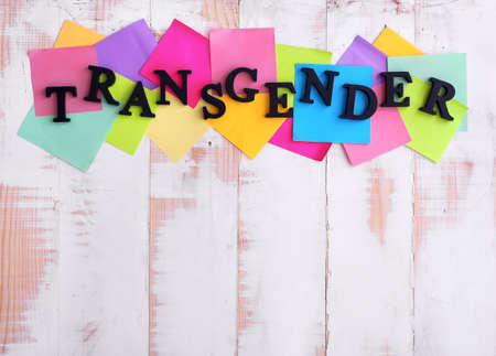 Word TRANSGENDER on white wooden backgroundの写真素材
