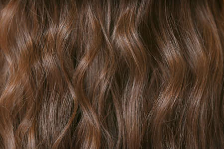 Healthy wavy female hair, closeupの写真素材