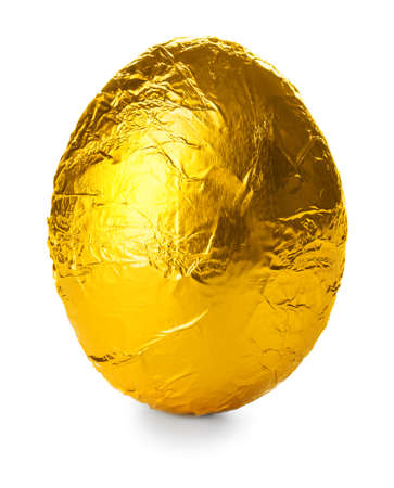 Sweet chocolate egg on white backgroundの写真素材