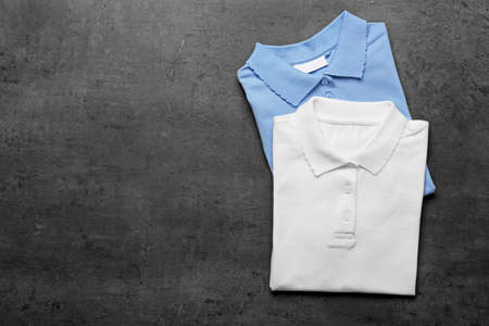 Stylish school uniform on dark backgroundの写真素材