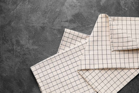 Clean napkins on dark backgroundの写真素材