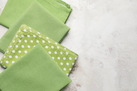 Clean napkins on light backgroundの写真素材