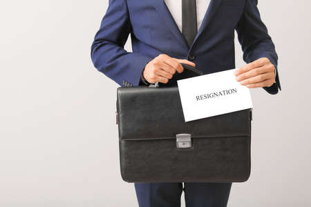 Fired worker on light backgroundの写真素材