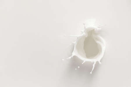 Splash of fresh milk, top viewの写真素材