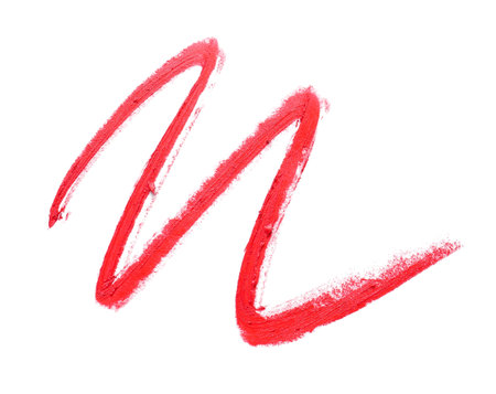 Sample of bright lipstick on white backgroundの写真素材