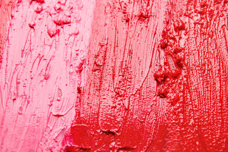 Samples of bright lipsticks, closeupの写真素材