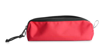 Pencil bag on white backgroundの写真素材