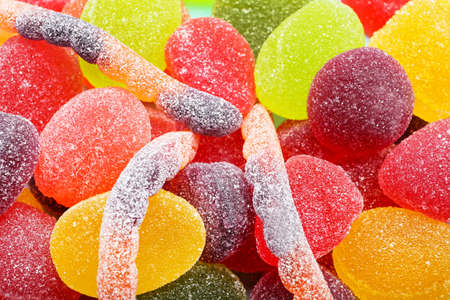 Assortment of jelly candies closeupの写真素材