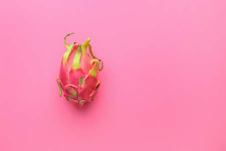 Tasty dragon fruit on color backgroundの写真素材