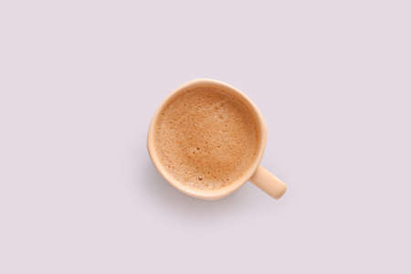 Cup of tasty coffee on white backgroundの写真素材