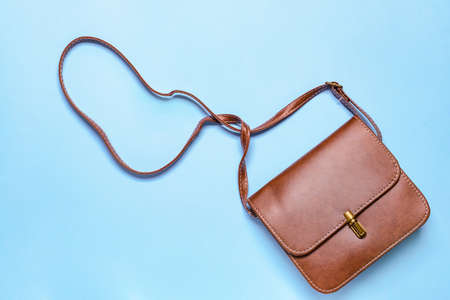 Stylish bag on color backgroundの写真素材