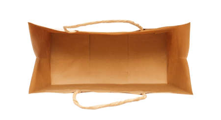 Paper shopping bag on white backgroundの写真素材
