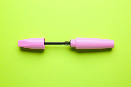 Black mascara on color backgroundの写真素材