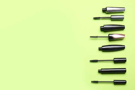 Black mascara on color backgroundの写真素材