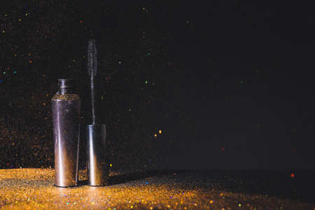 Black mascara on dark backgroundの写真素材