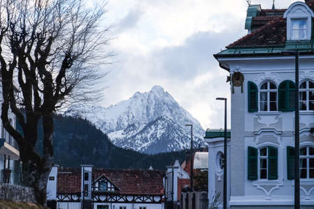 View of beautiful city at mountain resortの写真素材