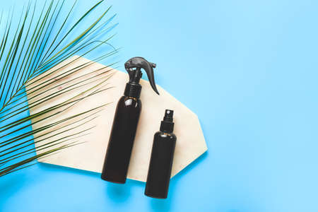 Hair sprays on color background