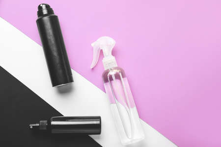 Hair sprays on color backgroundの写真素材