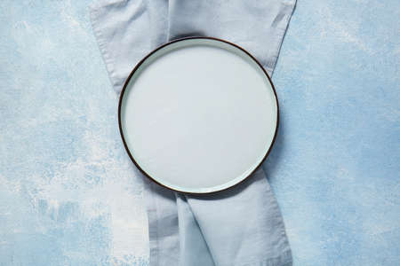 Clean plate on color backgroundの写真素材