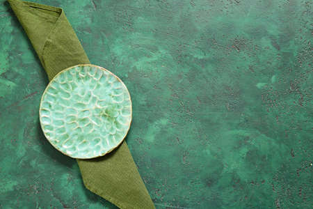 Clean plate on color backgroundの写真素材