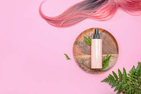 Hair spray on color backgroundの写真素材