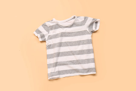 Stylish t-shirt on color backgroundの写真素材