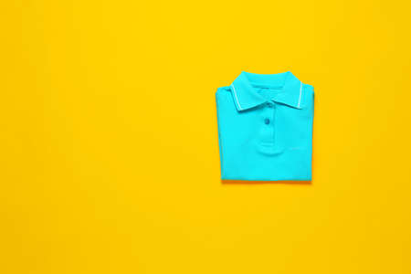 Stylish t-shirt on color backgroundの写真素材