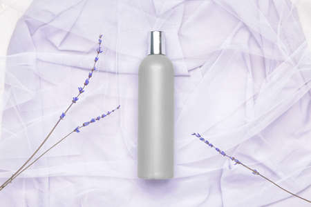 Shower gel on white backgroundの写真素材