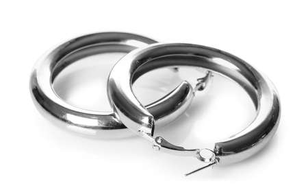 Beautiful jewelry on white backgroundの写真素材