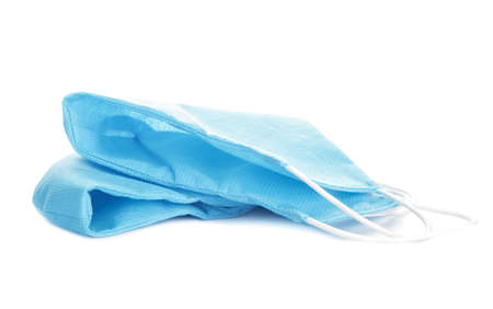 Medical masks on white backgroundの写真素材