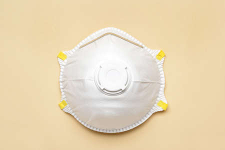 Medical mask on color backgroundの写真素材