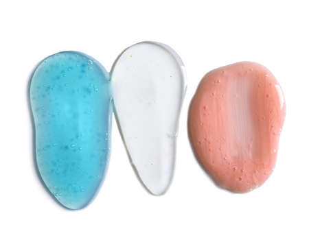 Shower gels on light backgroundの写真素材