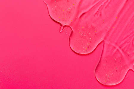 Shower gel on color backgroundの写真素材
