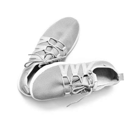 Pair of sport shoes on white backgroundの写真素材