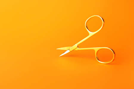 Scissors for paper on color backgroundの写真素材