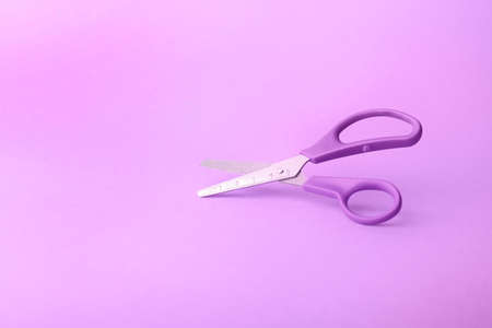 Scissors for paper on color backgroundの写真素材